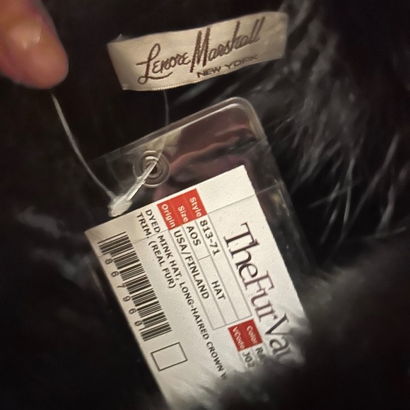 TheFurVault Lenore Marshall Ranch Mink Hat With Fox Trim, AOS, New with Tags